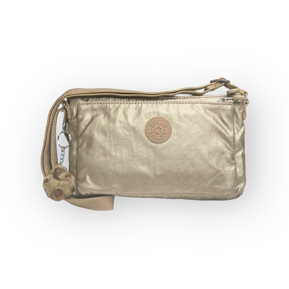 Kipling ✪ Eve Lightweight Crossbody Handbag Bag ✪ Monkey Keychain ✪ Metal Gold - Picture 3 of 16